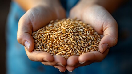 A handful of golden grains.