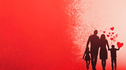 Celebrate unity and love on Global Day of Parents with glowing silhouettes and cheerful hearts