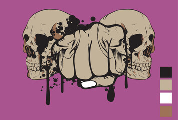 Vector illustration of a skull