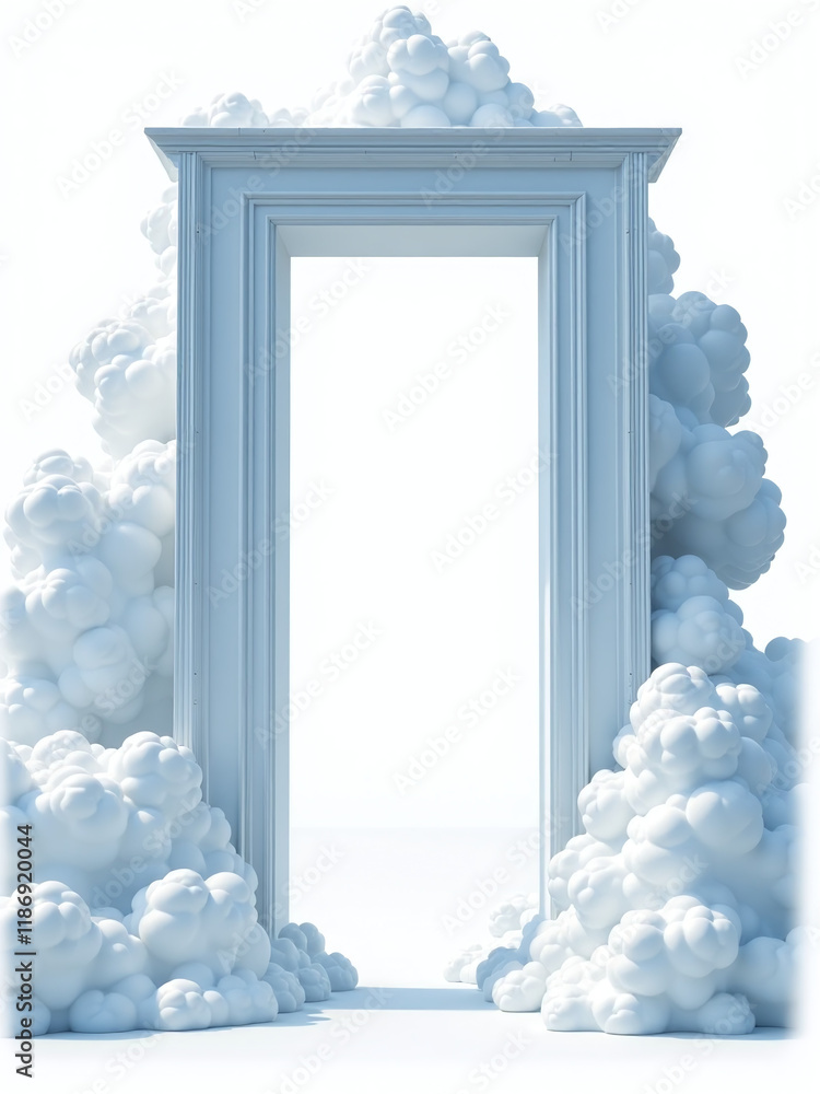 Aufkleber A Photo Of Heavens Gate Isolated On A White Background With Transparent Clouds For Easy Editing And Composition Purposes. 00002