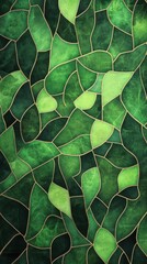 Fototapeta premium Colorful green leaf patterns create an intricate and vibrant design for a natural aesthetic in decor or artwork