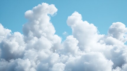 Obraz premium Fluffy White Clouds Against a Perfect Blue Sky Exuding Clear Day Serenity : Generative AI