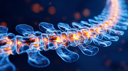 Human spine in x-ray