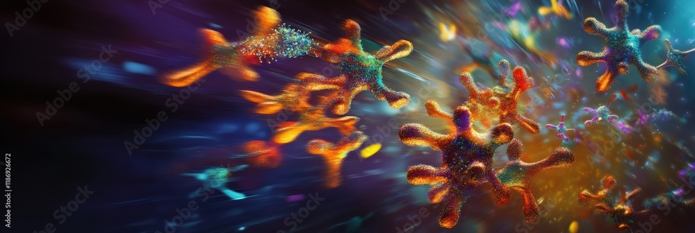 Poster antibodies aggressively targeting and neutralizing a virus in dynamic biological response. generativ