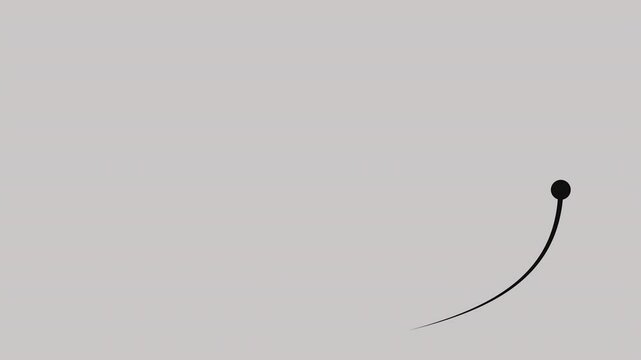 movement of a minimalist black dot on a gray background