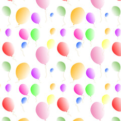 Pattern con palloncini multicolore trasparenti isolati