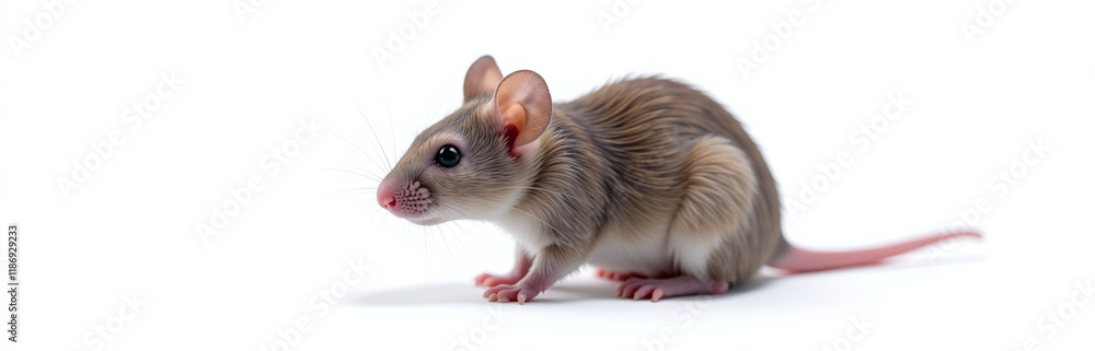 Poster A Mouse Is Isolated On A White Background With A Transparent Png Image Using Generative Artificial Intelligence Technology. 00001