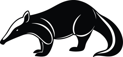 Anteater silhouette vector illustration, Anteater vector art, Anteater line art vector