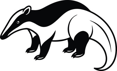 Obraz premium Anteater silhouette vector illustration, Anteater vector art, Anteater line art vector