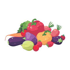 elegant illustration of vegetables and fruits