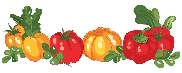 elegant illustration of vegetables and fruits