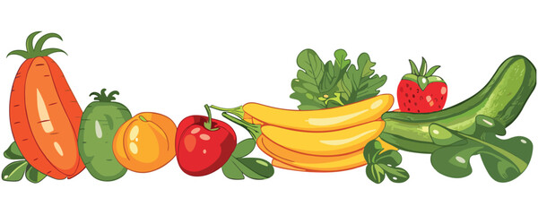 elegant illustration of vegetables and fruits
