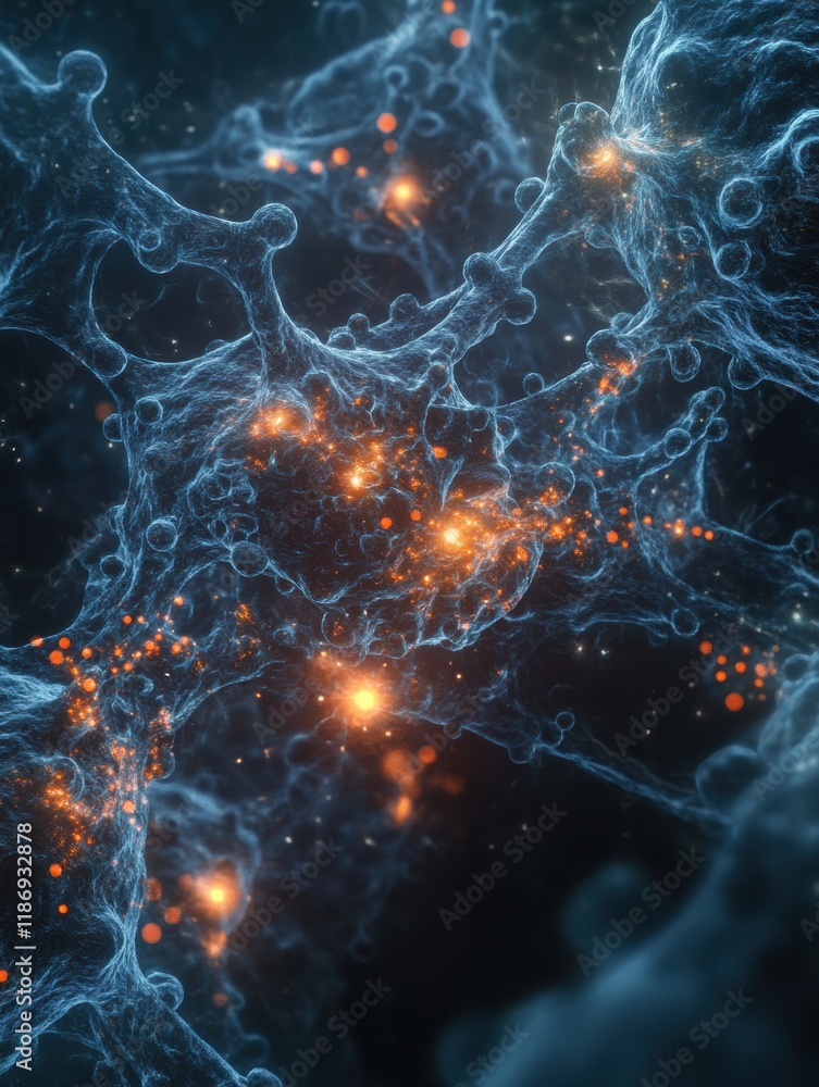 Aufkleber detailed 3d visualization showing a virus structure with capsid, spikes, and glowing rna strands. ge