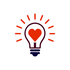 light bulb with heart