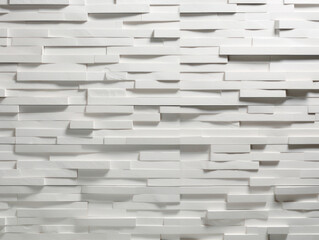 Close-up view of a white brick wall