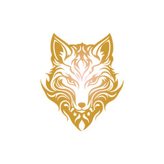 fox unique logo design illustration, fox icon logo, fox icon design illustration