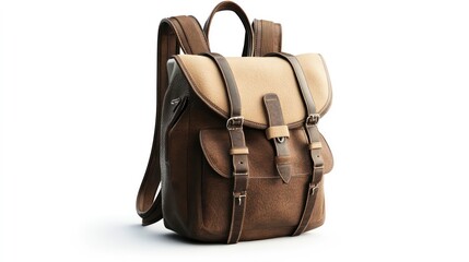 Naklejka premium Luxary Backpack isolated on white background. 3D rendering