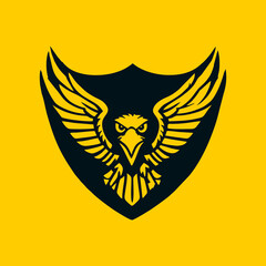Obraz premium flying eagle comander logo vector 
