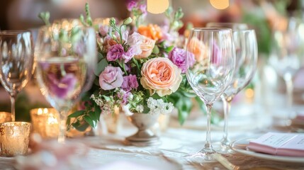 planner designing elegant decor for reception, luxurious indoor venue, artistic and meticulous approach, professional expertise in event design, seamless coordination