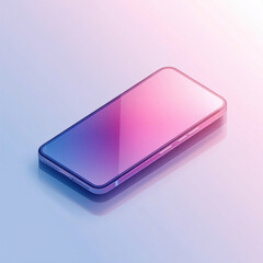 sleek smartphone with gradient design in pink and blue hues, reflecting modern technology and style. Perfect for digital and tech related themes