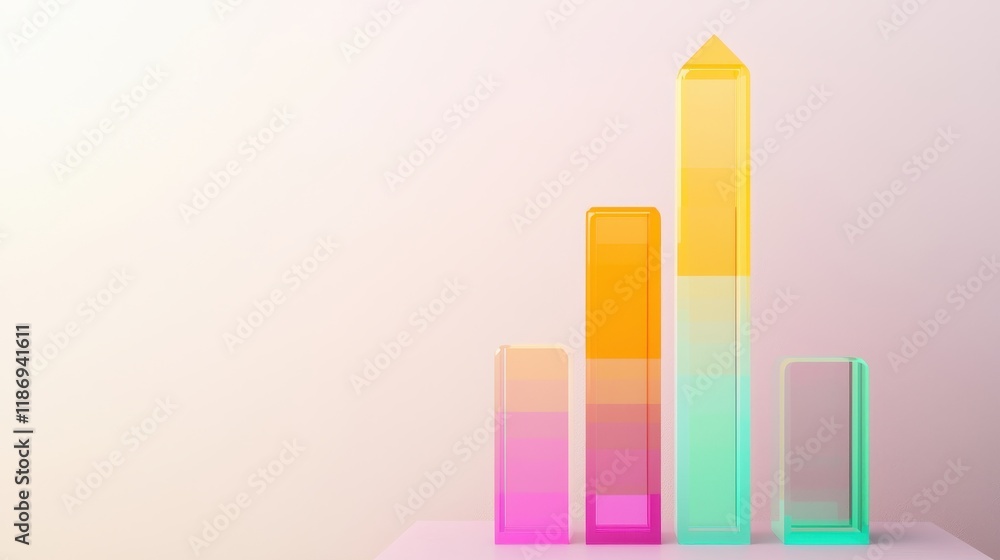 Poster colorful transparent bar graph display