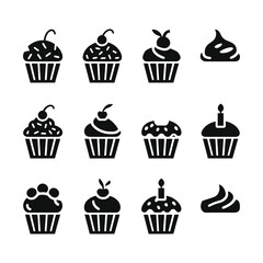 Cake Dessert simple black icon