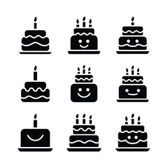 Cake Dessert simple black icon