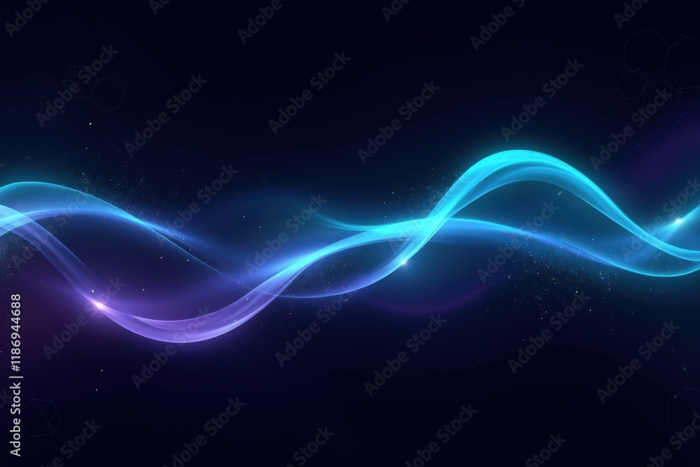 Aufkleber vibrant energy waves abstract background with smooth curves and light effects for dynamic visuals an