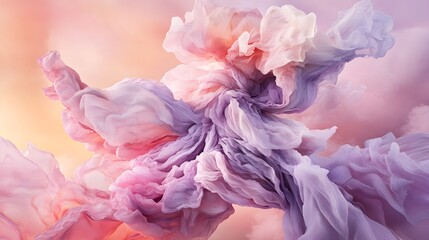 Elegant Soft Pink and Purple Waves in a Photorealistic Gradient