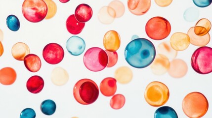 floating colorful bubbles, isolated background, vibrant and dynamic, playful and whimsical, abstract shapes, cheerful and fun, soft lighting
