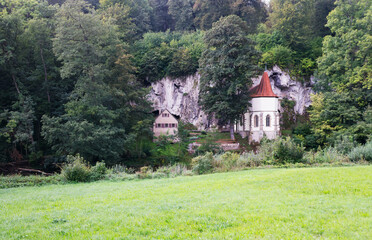 Fototapeta premium The Chapel St. Wendel zum Stein near Dörzbach, Hohenlohe, Baden-Württemberg, Germany