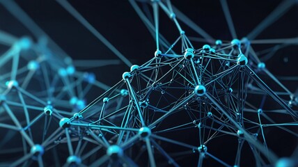 Abstract polygonal neural space background with connection structure.