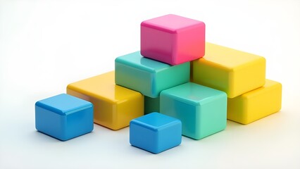 Obraz premium Irregularly shaped blocks of vivid colors in a playful arrangement