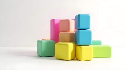 Obraz premium Irregularly shaped blocks of vivid colors in a playful arrangement