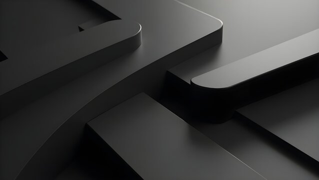Minimalist abstract shapes in black and white with high contrast