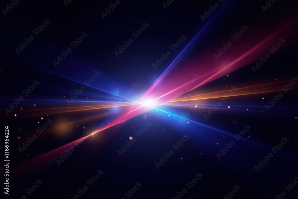 Poster colorful light rays in dark space creating a stunning background for data streaming, technology, and