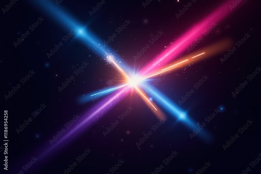 Poster vibrant light beams creating dynamic abstract background with glowing colors and radiant energy for 