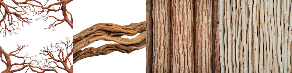 Obraz premium Diverse Textures of Tree Bark and Branches in Natural Environment for Artistic Inspiration