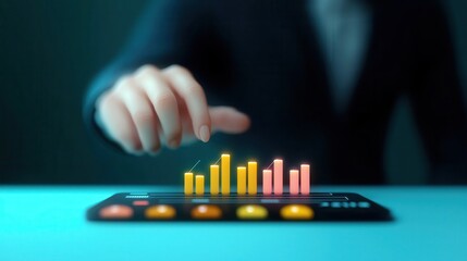 Businessman Analyzing Digital Data Trends