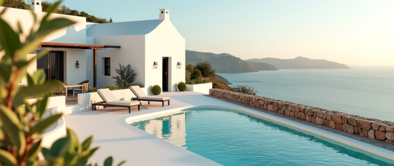 mediterranean-style villa with infinity pool ocean view