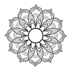 Unci Mandala  vector design black on white background 