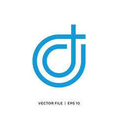 Lowercase letter D cross logo design