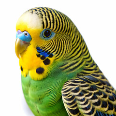Fototapeta premium closeup of budgerigar melopsittacus undulatus isol