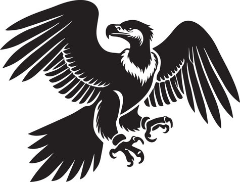 black vulture soaring wings open clip art preview