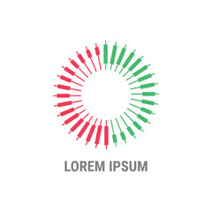 Fototapeta premium logo design initial S candlestick with exchange