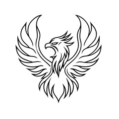 Fototapeta premium eagle tattoo of a bird vector with white background