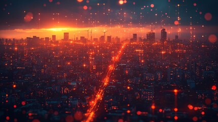 Naklejka premium Smart Grid: The Future of Renewable Energy