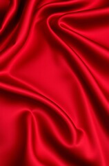 Obraz premium Luxurious red silk fabric with elegant drapes and folds.