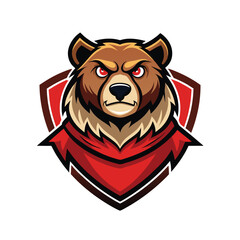 Fototapeta premium mascot logo bear vector with white background