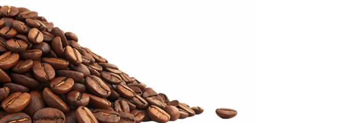 Coffee beans arranged on white cloth for natural caffeine themes, morning beverage concepts, or cozy kitchen and rustic drink advertisements